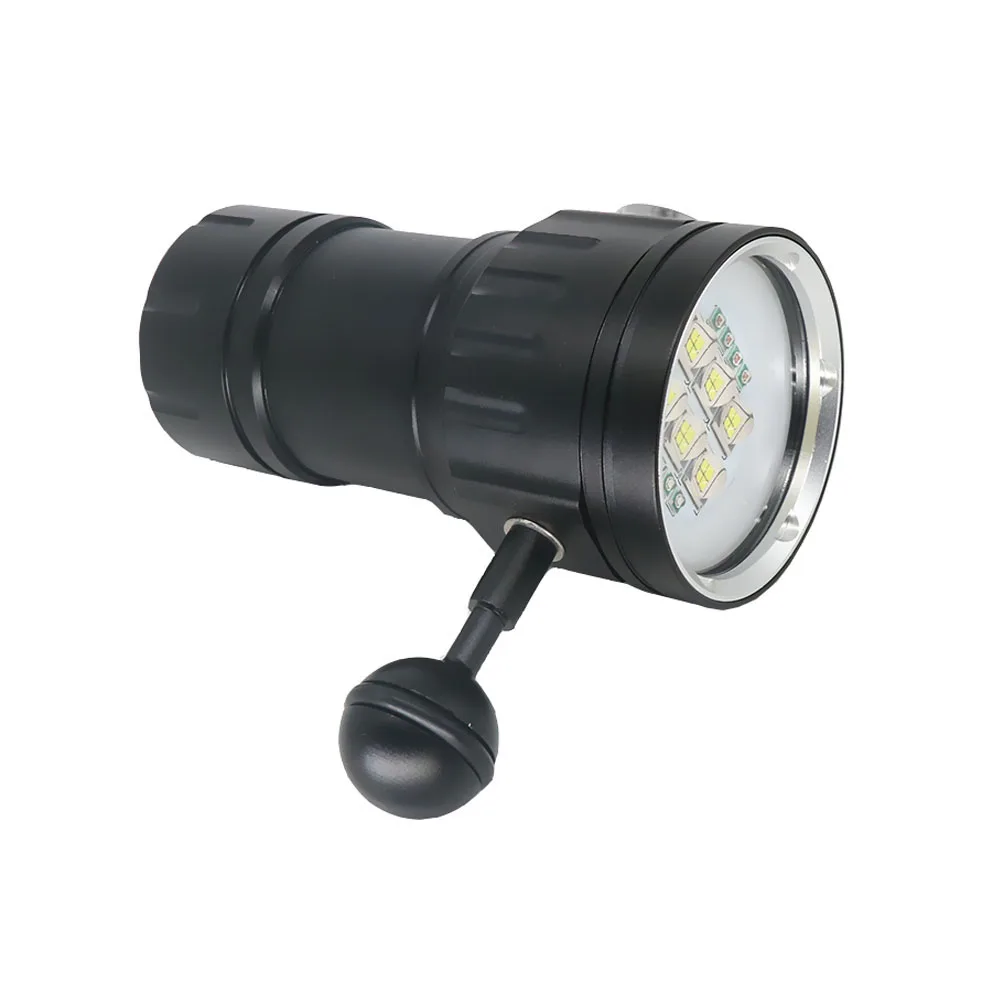 Светодиодный фонарик для дайвинга 80 м XHP70/90, тактический фонарик для фото и видео, синий+ белый светодиодный фонарь