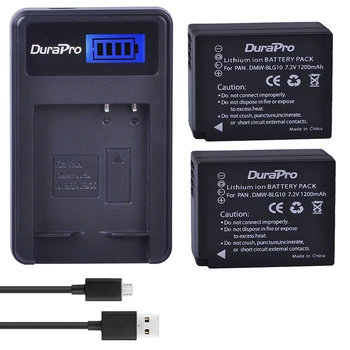

2pc 1200mAH DMW-BLG10 BLG10 BLG10E BP-DC15 Camera Battery + LCD Charger for Panasonic LUMIX GF5 GF6 GX7 LX100 GX80 GX85