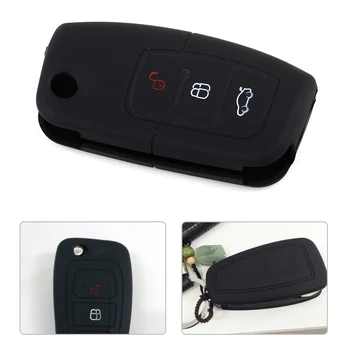 

beler 3 Button Remote Key Fob Case Shell Silicone Cover For Ford Fiesta 2008 MK2 Mondeo Kuga Galaxy C-Max S-Max 2008 2009 2010