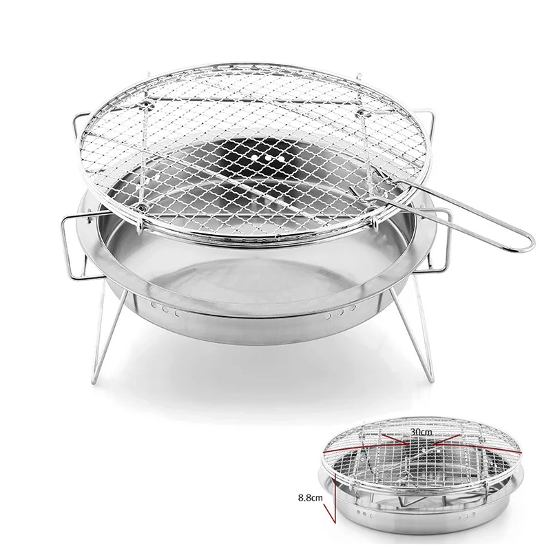

Barbecue Grills Stainless Steel BBQ Stove Outdoor Party Portable Round Foldable Picnic Stoves B2Cshop