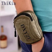 ThiKin Mobile Téléphone Hommes Jambe Sac Grande Capacité Poignet Sac Toile Armée Style Bras Sac Voyage Femmes Poignet Pack Sac