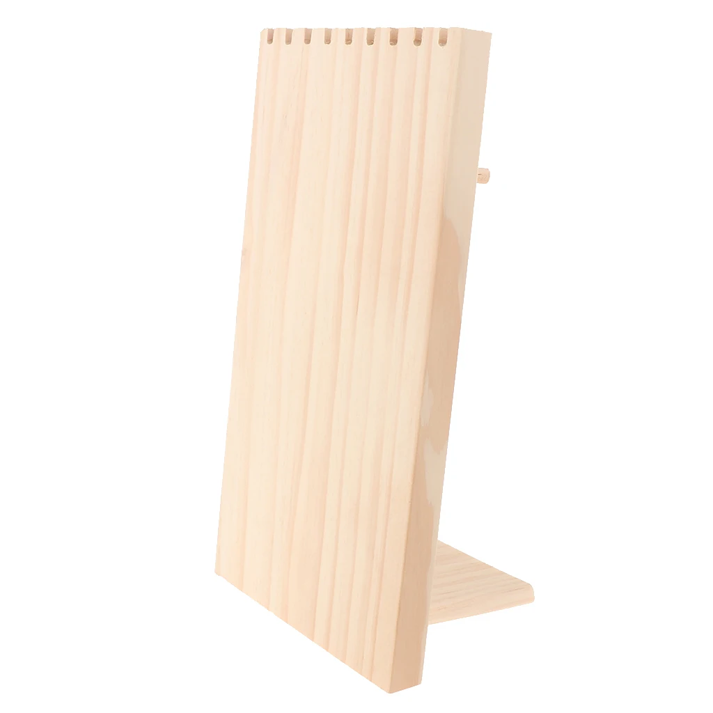 Unfinished Wood Jewelry Necklace Pendant Display Stand Holder Rack 9 Hooks for necklace pendant chain bracelet