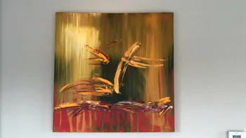 

Abstract Hand Painted Golden Oil Painting on Canvas Decoration For Home Living Room