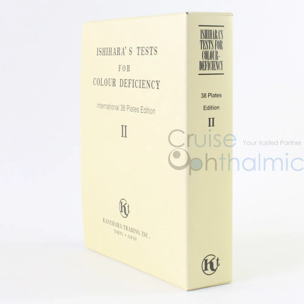 Книга Ishihara 38 пластин | новая версия II ТЕСТ-книга цветового дефекта | педиатрическая функция | кожаный чехол с пластиковой пленкой