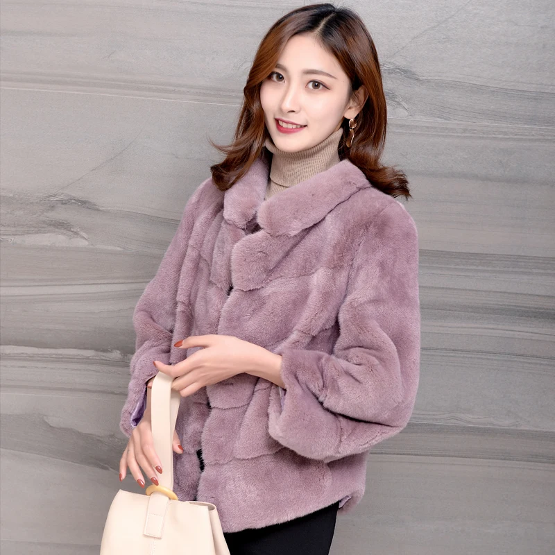 Осенне-зимнее пальто женская одежда из натурального меха норки корейские короткие пальто и куртки женские винтажные меховые пальто MY1048