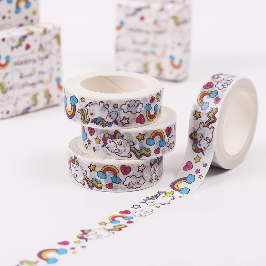 2PCS-Cute-Style-Cartoon-Rainbow-Animals-Unicorn-Decorative-Washi-Tape-DIY-Scrapbooking-Adhesive-Tape-School-Office (5)