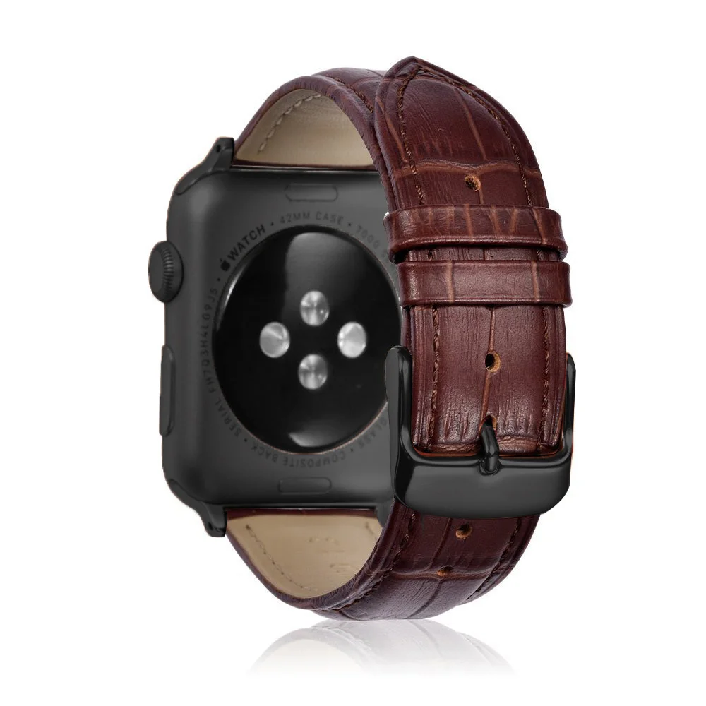 Eastar розовые, черные, с ремешками на пряжках, ремешок для наручных часов Apple Watch, версии 4/3/2/1 кожаный браслет, 42 мм, 38 мм, ремешок для наручных часов iwatch, 5 группа 44 мм - Цвет ремешка: Brown Black