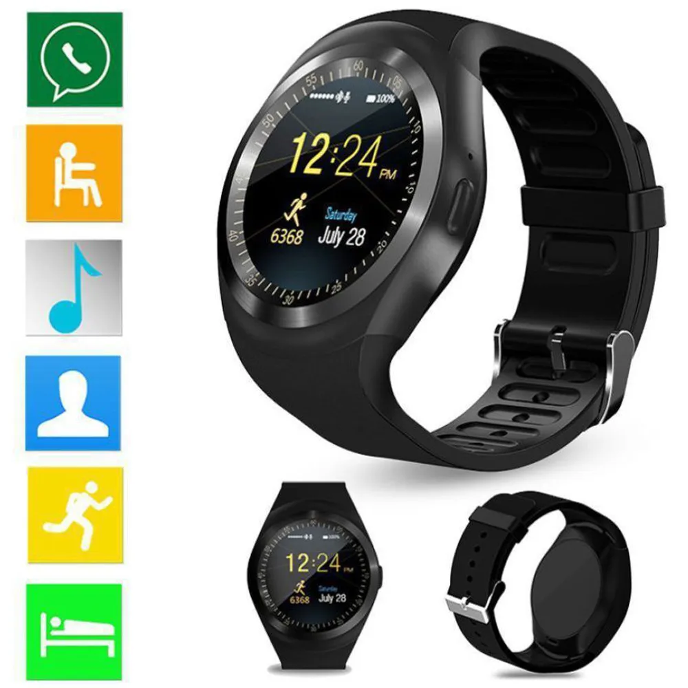 

2018 New Arrive Bluetooth Smart Watch Phone Mate Full Round Screen SIM For Android For IOS Aug17