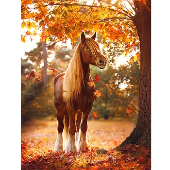 

Full Square/Round Drill 5D DIY Diamond Painting "Autumn Horse" 3D Embroidery Cross Stitch 5D Rhinestone Home Decor Gift