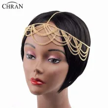 Chran, новинка, потрясающая, роскошная, модная, женская, золотая, многослойная цепочка на голову, ювелирное изделие, капля, лоб, повязка на голову, украшение для волос, бохо, украшения для тела