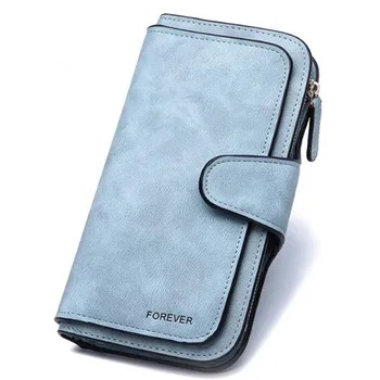 

NewBrand Nubuck Leather Women Wallet High Quality Design Hasp Solid Color Card Bag Long Female Purse 4Color Ladies Clutch Wallet