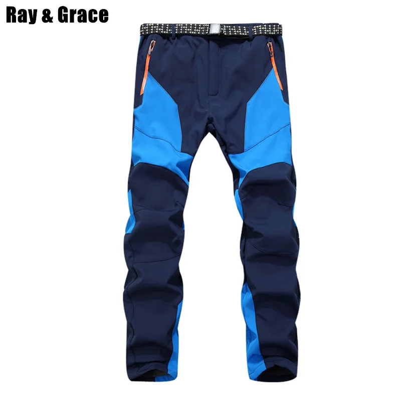 Beste Winter Mannen Warme Softshell Fleece Broek Ski euml;n Snowboard Outdoor Sport Wandelen Broeken Grey Camping Klimmen Adem Sneeuw Broek