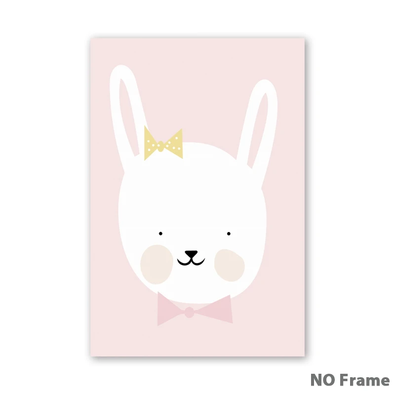 Simple Cute Cartoon Animal Hippo Rabbit Panda Canvas Paintings Posters And  Prints Art Wall Girl Room Nursery Home Decor Pictures _ - AliExpress Mobile