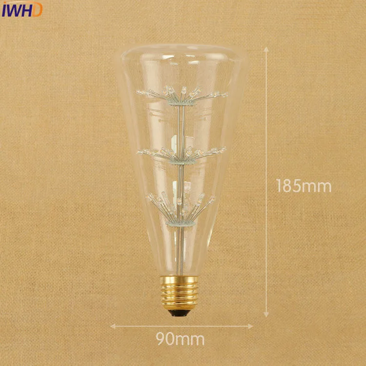 IWHD Star E27 220V 3W светодиодный светильник винтажный лампочка лампа Эдисона в стиле