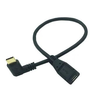

USB3.1 Type C Left & Right angle Male To Micro USB 2.0 5P Female Data Angled Cable for Mobile phone Nexus 5X 6P huawei p9 p10
