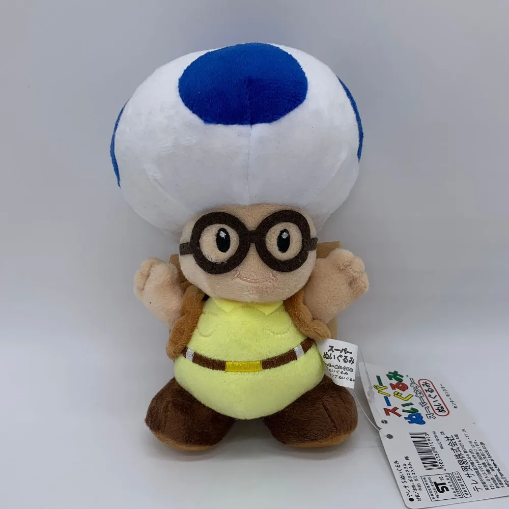 Super Mario Azul Hint Toad Toad Brigade Suave Felpa de Juguete Muñeca De Peluche 7.5" 