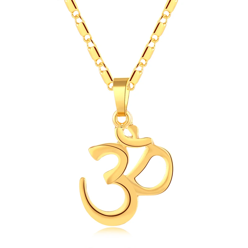 SONYA золото/серебро Цвет индуистский буддийский АУМ ожерелье с подвеской мантра Ом индуизм, йога Индия Спорт на открытом воздухе цепь Hindoo ювелирные изделия Bijoux