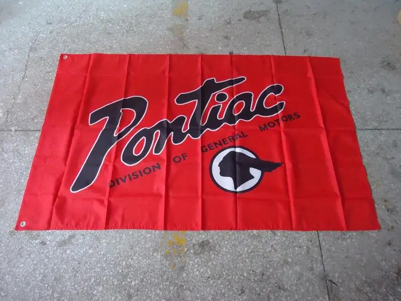 Pontiac Гоночный флаг, можно напечатать на заказ файл, 90X150 см размер, полиэстер, pontiac баннер