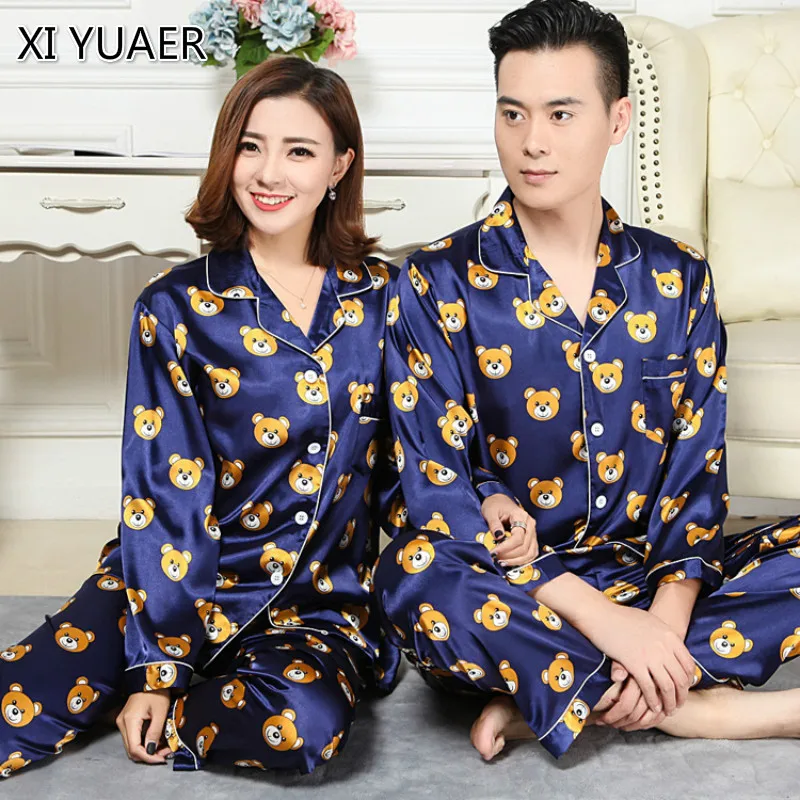 Couple Pajamas Luxurious Women Sleep Pajama Set 2018 Brand Sale Lovers