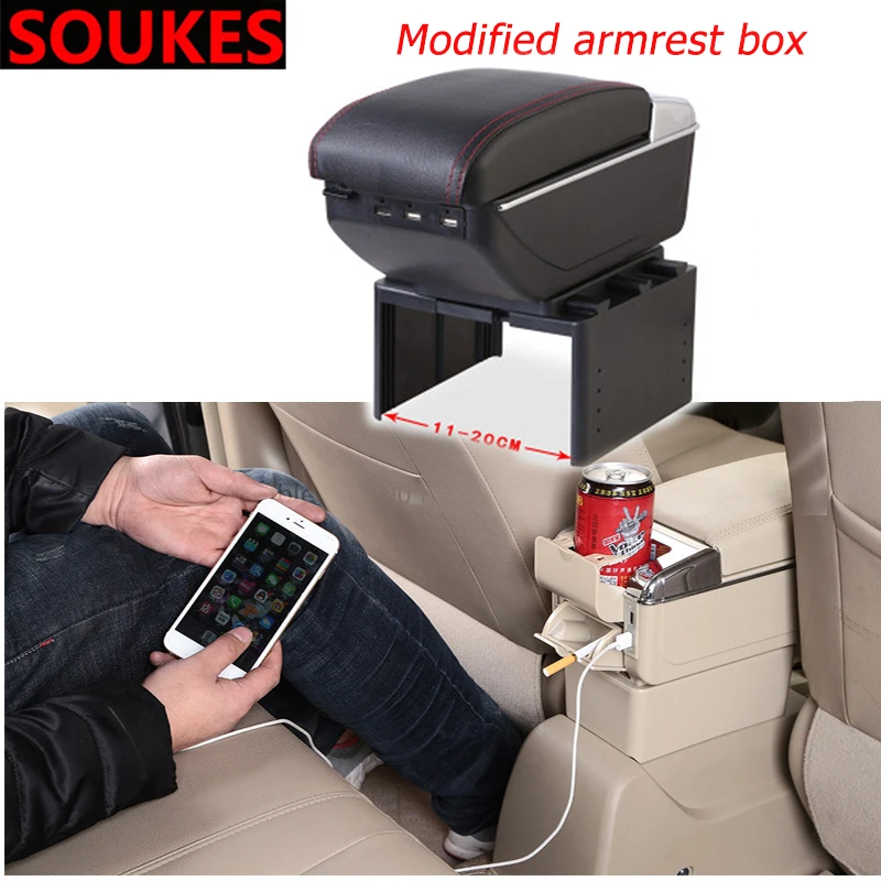 Car Multi-function Modified Central Armrest Box For Honda Civic 2006-2011 Accord Fit City CRV Volvo S60 XC90 V40 V70 V50 V60