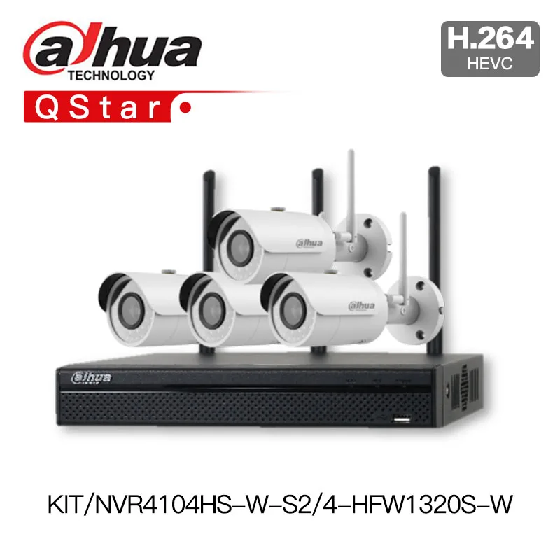 

Dahua 1080P wifi NVR Kit wireless IP Camera Kit NVR4104HS-W-S2 outdoor wireless Camera IPC-HFW1320S-W P2P Surveillance System