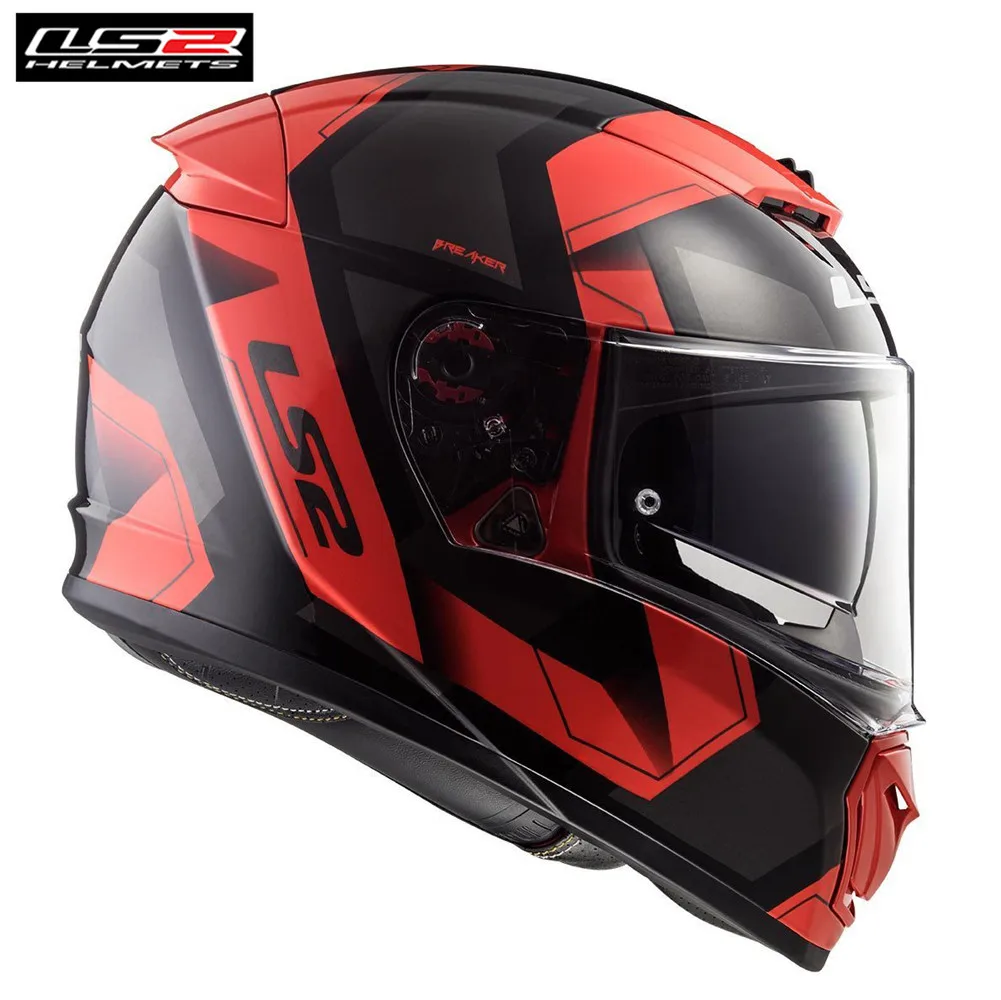 

*Free PINLOCK* LS2 FF390 BREAKER PHYSICS BLACK RED Full Face Motorcycle Helmet Men Racing Casque Moto Motor Helm