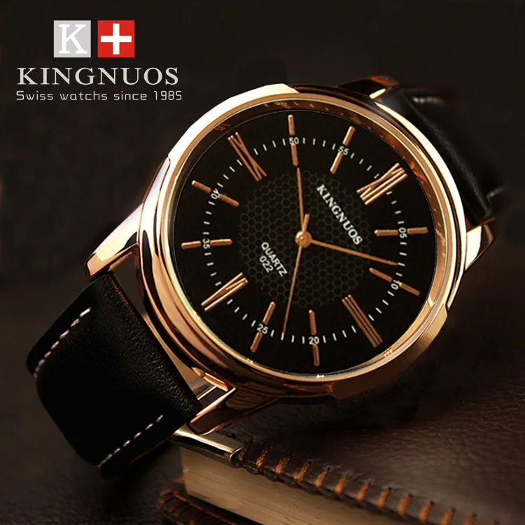 

KINGNUOS Quartz Watch Men Luxury Brand Fashion Casual Leather Business Sports Wrist Watches Male Clock Relogio Masculino Gifts