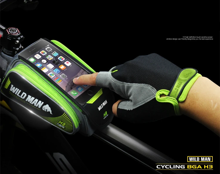 Cheap Bike Bag MTB Road Waterproof Reflective Touchscreen 6.2" Phone Case Cycling Bicycle bag Top Front Tube Frame Bag Accessories 4 1
