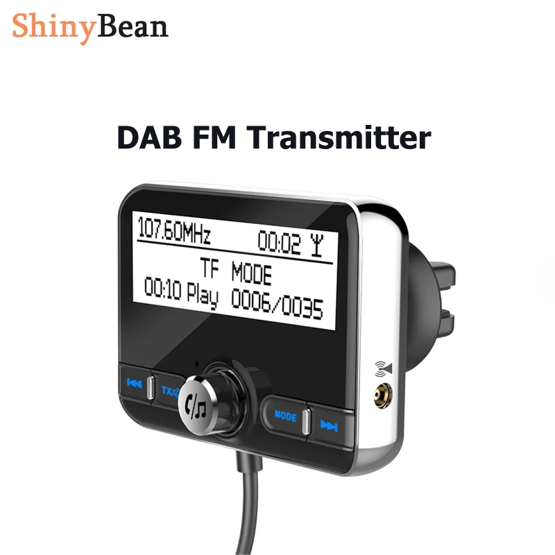 DAB Bluetooth fm-передатчик 2," ЖК-экран Громкая связь AUX FM модулятор многофункциональная Поддержка Автомобильное зарядное устройство QC3.0 с DAB антенной