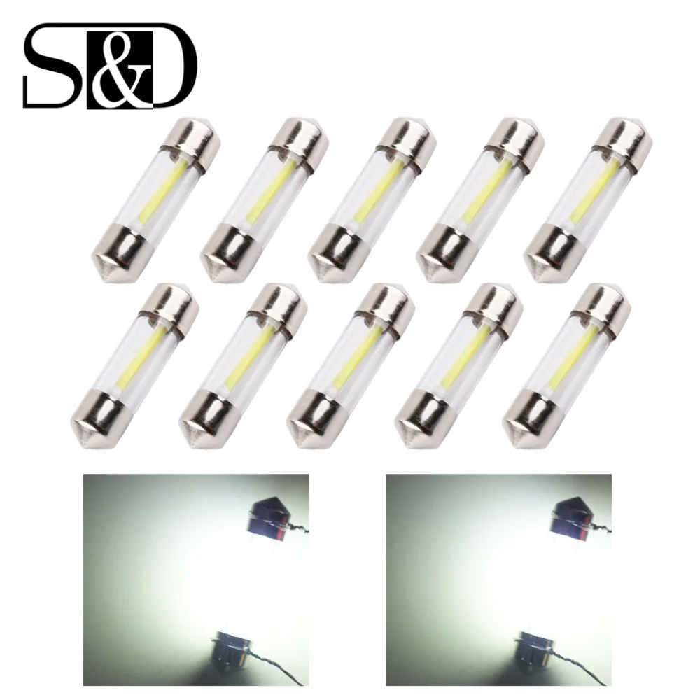 10pcs C5W Led Bulbs 41mm 39mm 36mm 31mm COB Car Interior Festoon Dome ...