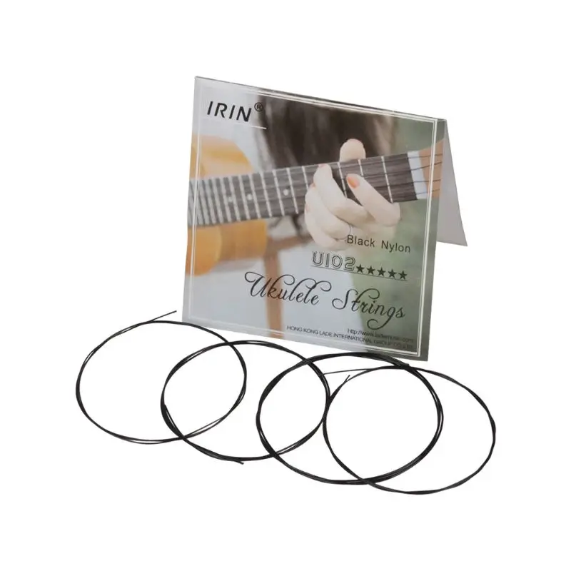 

OOTDTY IRIN U102 Ukulele Strings Black Nylon Strings 1st-4th(0.56 0.71 0.81 0.56mm) Ukulele Strings