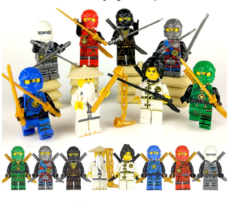 

NinjagoINGly Building Blocks Bricks Kai Jay Zane Cole Figures Sets Legoing With Weapons Ninja Ninjagoed Action Toys for children