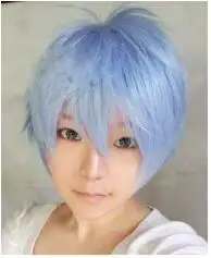 14 цветов Аниме косплей парик короткие прямые термостойкие синтетические волосы парики для японского аниме Peruca - Цвет: light blue