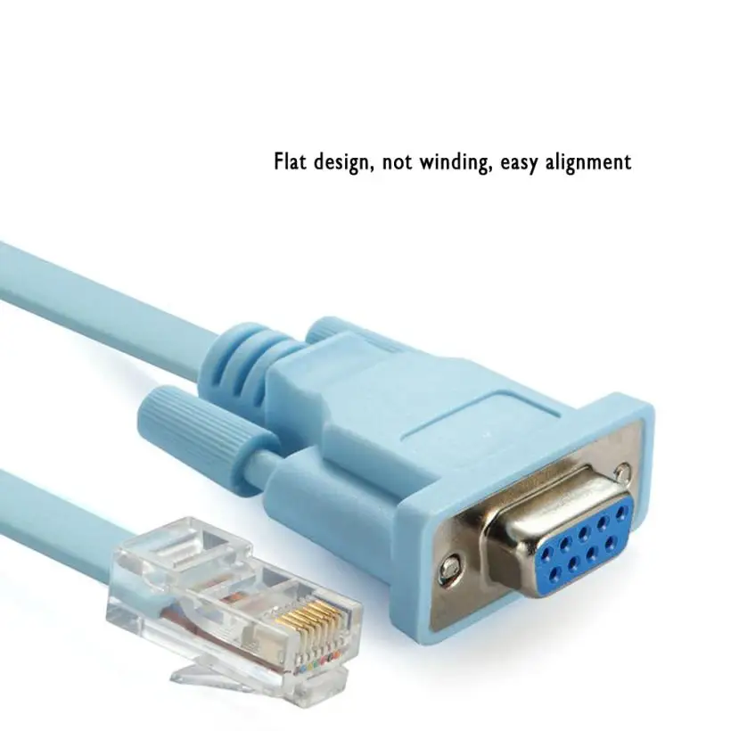 Mosunx синий 1.8 м дБ 9Pin RS232 серийный RJ45 CAT5 адаптера Ethernet LAN консольный кабель DE05 челнока