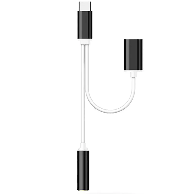 AHHROOU USB-C кабель Тип usb C до 3,5 мм аудио разъем для наушников кабель, адаптер для зарядки для Letv 2/Xiaomi Mi6/huawei Коврики 10 Pro