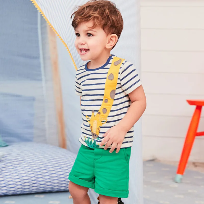 

1-8T Boys Boden T-shirt Kids Fun Tees Baby Boy Shirts Children NEXT Short Sleeves 100% Cotton Fun Pattern High Quality GAP