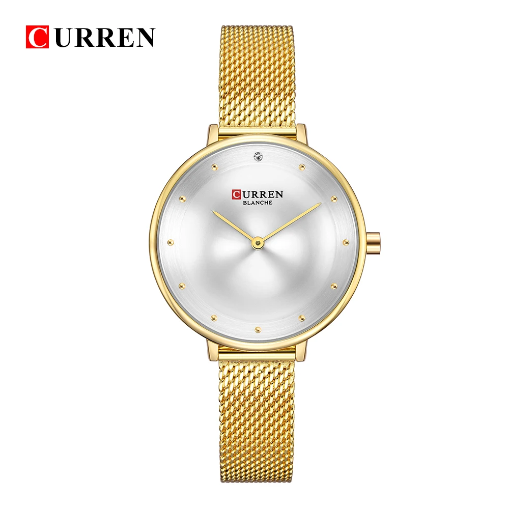 

CURREN Famous Brand Gold Silver Casual Quartz Watch Women Mesh Stainless Steel Dress Women Watches Relogio Feminino Clock