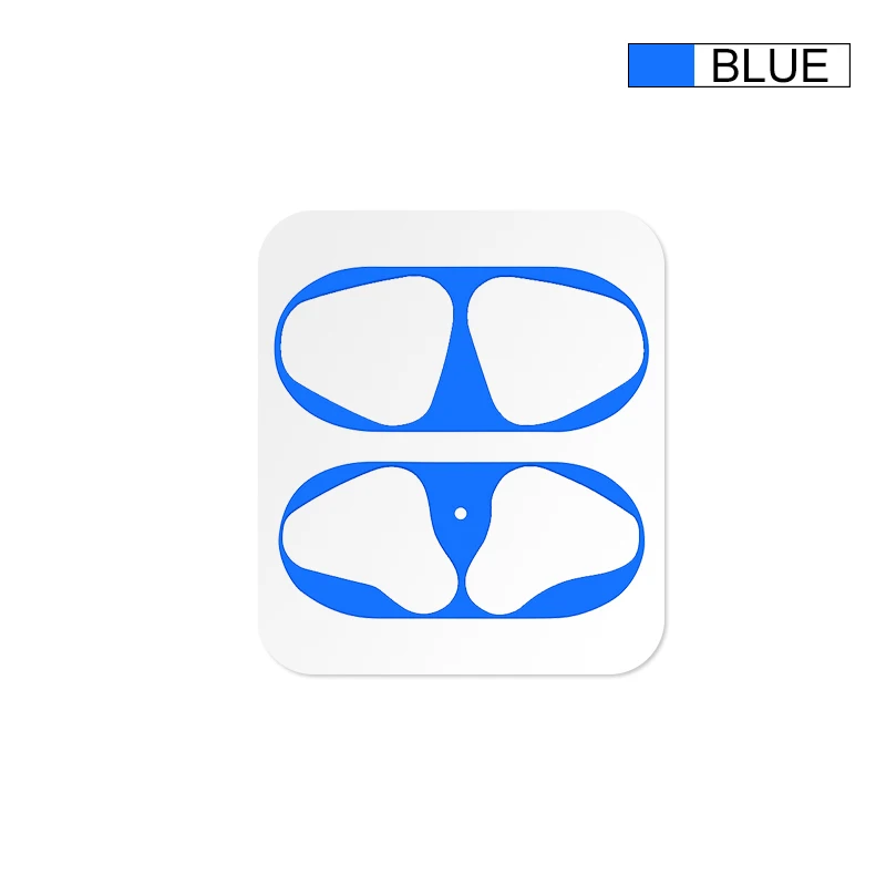 Металлический пылезащитный чехол для Apple Airpods, пылезащитный чехол для Air Pods, защитная наклейка, аксессуары для Airpods - Цвет: Blue