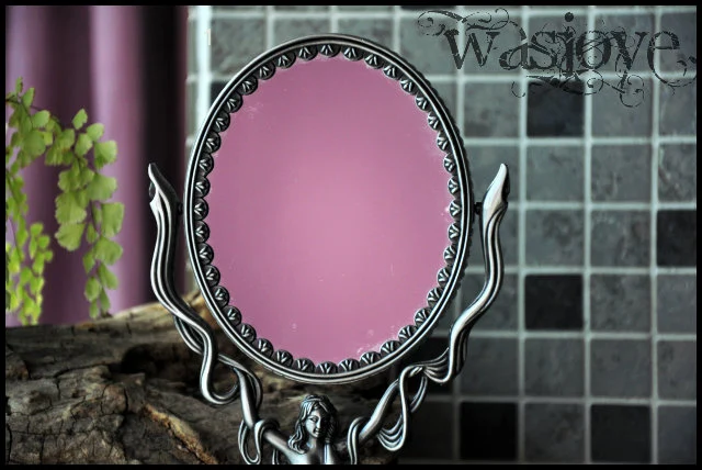 360 degree magnifying rotating princess women double-face zinc alloy metal desktop makeup table dressing cosmetic mirror 469A