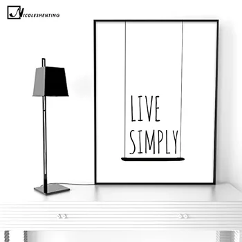 

NICOLESHENTING Motivational Life Quote Poster Prints Minimalist Wall Art Canvas Painting Black White Picture Modern Home Decor