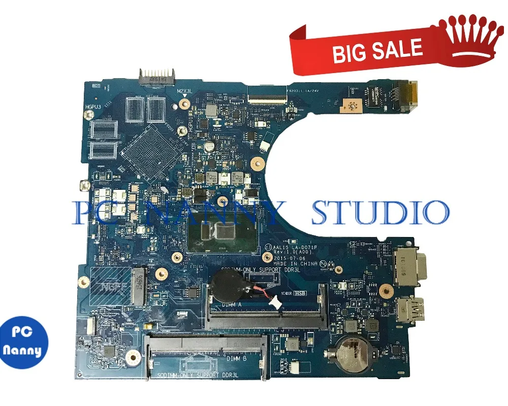 

PCNANNY 0M4MY2 M4MY2 for DELL 5558 Laptop motherboard I5-6200U LA-D071P DDR3L tested