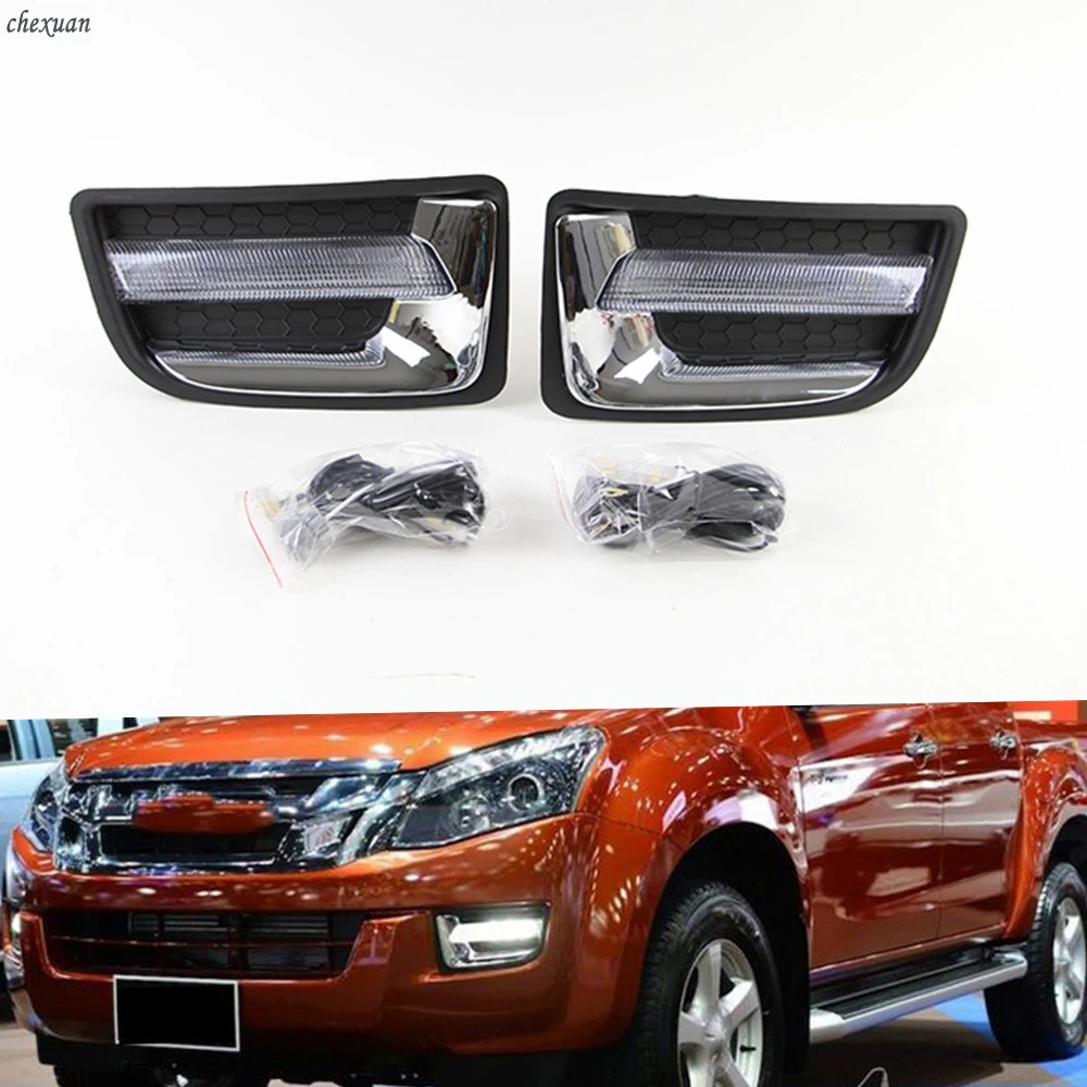 CSCSNL 1 комплект для ISUZU D MAX DMAX 2014 2015 светодиодный DRL Габаритные огни 12В ABS колпак