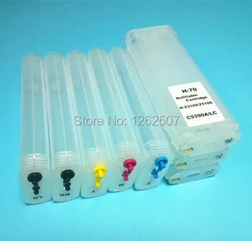 Cartucho de Tinta Recarregável com Arc Auto Reconjunto Chip Adequado para hp 70 Designjet Z2100 Z5200 Plotter 280ml Cores - Imagem 4