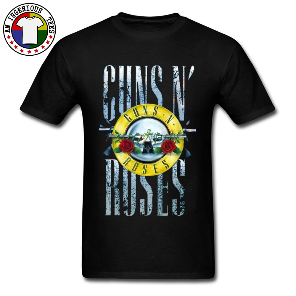 Camisetas negras con símbolo de Guns N Roses para ropa gótica de música Rock, Jazz, corta, envío directo, AliExpress