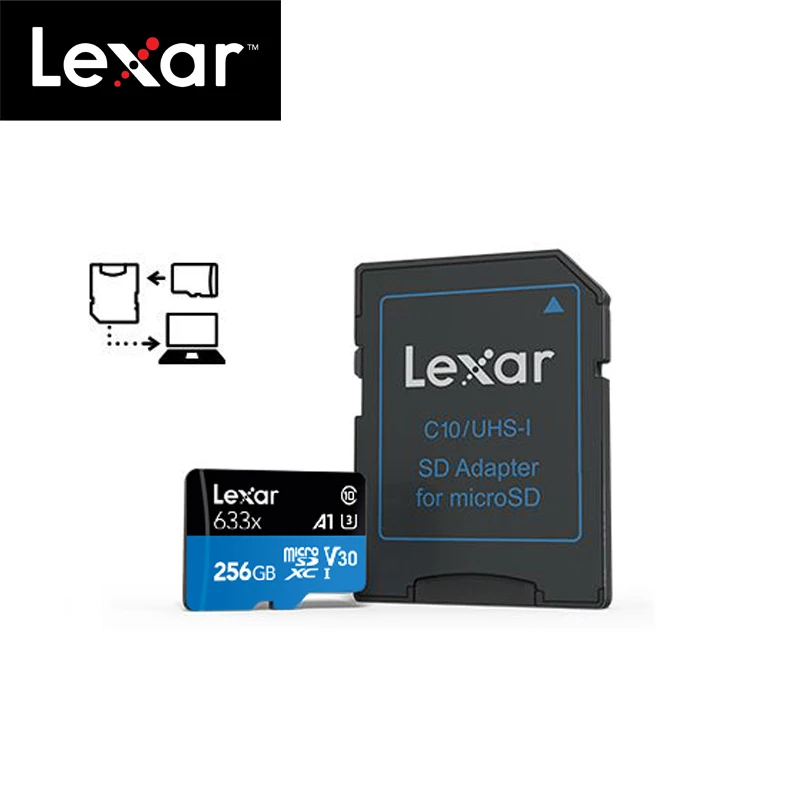 100% оригинальная карта памяти Lexar 512GB Micro SD высокая скорость до макс. 95 м/с класс 10 633x
