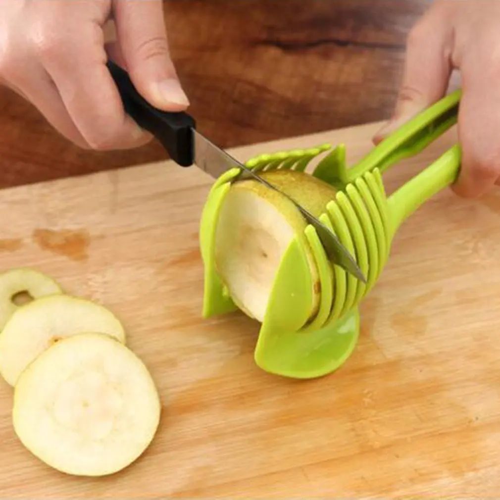 

New Qualified 1 Pcs Fruit & Vegetable Tools Round Clip Handheld Circular Fashion Lemon Slices Tomato Slicer Cut Fruit Clip