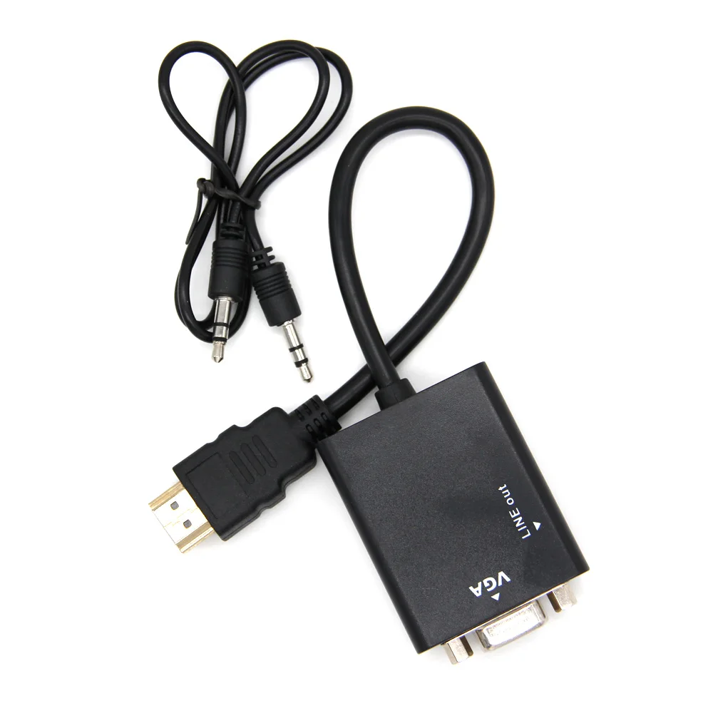 HDMI мужчин и VGA с аудио HDCable конвертер адаптер 1080P цифро-мини HDMI-VGA кабель преобразования для ПК