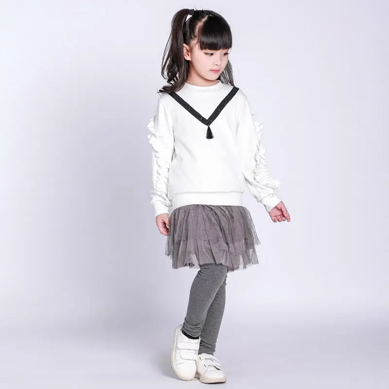 

Girls clothes culotte and tops tee 2017 autumn spring casual new children's clothing set for 2 3 4 5 6 7 8 9 10 years old kid