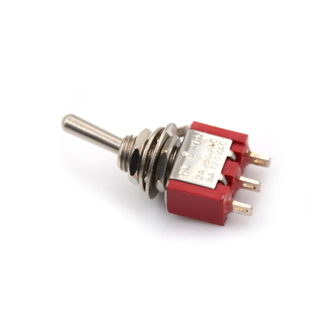 

2pcs/lot 6mm Red 3 Pin ON-OFF-ON 3 Position SPDT Mini Momentary Toggle Switch 2A 250VAC / 5A 120VAC Low Price