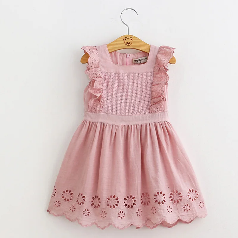 

Hurave Lilota Style Girl Dress Embroidered Sleeveless Princess Dress Girls Kids Clothes Infant Casual Children Dress